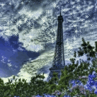 99px.ru аватар Эйфелева башня на фоне цветочного луга / Париж