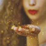 99px.ru аватар Девушка сдувает с ладони золотые блестки