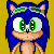 99px.ru аватар Герой компьютерной игры ежик Соник / Sonic the Hedgehog на желтом фоне смеется