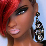 Аватар Кукла Барби / Barbie, с яркими красными волосами, украшенная большой серьгой, образ Рианны / Rihanna