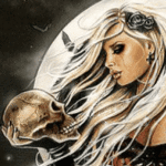Аватар Готическая дева с черепом, художник Anna Marine