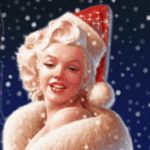 99px.ru аватар Мэрилин Монро / Marilyn Monroe в новогодней шапке, художник Lorenzo Di Mauro
