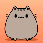 Аватар Pusheen the Cat / Кот Пушин танцует на оранжевом фоне