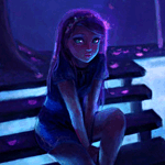 99px.ru аватар Девушка сидит на лестнице, художница DestinyBlue