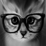 Аватар Серый котенок в очках