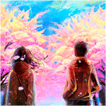 99px.ru аватар Мужчина с девушкой стоят под листопадом с деревьев сакур