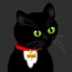 Аватар Черный котенок с зелеными глазами