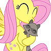 Аватар Флаттершай / Flattershy из мультфильма My Little Pony / Мой маленький пони обнимает енота