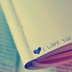 99px.ru аватар Сердечко в тетрадке с надписью I love you / я люблю тебя