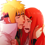 Аватар Minato Namikaze / Минато Намикадзэ и Kushina Uzumaki / Кусина Удзумаки из аниме Naruto / Наруто обнимаются и плачут