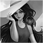 Аватар Марселин / Marceline, из мультсериала Adventure Time / Время Приключений, в шляпе и летучей мышью на плече