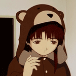 Аватар Lain Iwakura / Лэйн Ивакура из аниме Serial Experiments Lain / Эксперименты Лэин снимает капюшон и поправляет волосы
