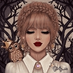 Аватар Девушка с совой в короне на плече, художник girly_m