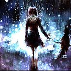 Аватар Девушка стоит с зонтиком в руках под дождем, художница NanFe
