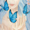 99px.ru аватар Голубые бабочки порхают над руками девушки