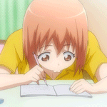 99px.ru аватар Chiho Sasaki / Чихо Сасаки из аниме Hataraku Maou-sama! / Повелитель Тьмы на подработке! что-то пишет в тетраде