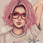 Аватар Девушка с розовыми волосами в очках by girly_m