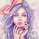 Аватар Девушка с розовым бантом на голове, by Girly_m
