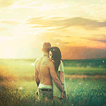Аватар Мужчина и девушка стоят в обнимку посреди поля