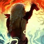 Аватар Арт Daenerys Targaryen / Дейнерис Таргариен из сериала Game of Thrones / Игра престолов с ее драконом