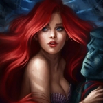 99px.ru аватар Принцесса Ariel / Ариэль из мультика The Little Mermaid / Русалочка обнимает скульптуру парня