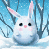 99px.ru аватар Белый кролик сидит на снегу