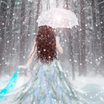99px.ru аватар Девушка с зонтиком под снегопадом