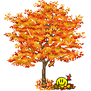 99px.ru аватар Улыбающийся смайлик, засыпанный осенними листьями