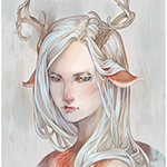 99px.ru аватар Рисунок девушки с ушами и рогами
