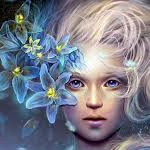 99px.ru аватар Девушка блондинка с голубыми цветами