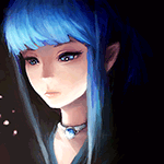 99px.ru аватар Эльфийка с синими волосами и кулоном на шее