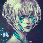 Аватар Девушка с белыми волосами и голубыми глазами, art by NanFe