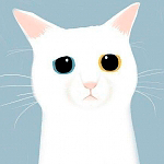 99px.ru аватар Белая кошка с разноцветными глазами