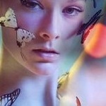 Аватар Девушка с бабочкой на лице
