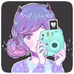 99px.ru аватар Плачущая девушка с рожками фотографирует, art by AyameShiroi