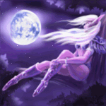 99px.ru аватар Девушка-эльф с развивающимися волосами смотрит на луну