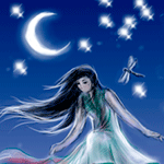99px.ru аватар Девушка на фоне неба с луной и звездами