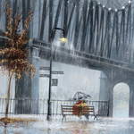 99px.ru аватар Двое сидят на скамейке под проливным дождем