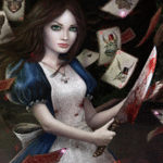Аватар Алиса / Alice из игры Алиса Безумие Возващается / Alice Madness Returns с окровавленным ножом в руке