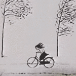 99px.ru аватар Девочка едит на велосипеде вдоль деревьев