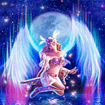 99px.ru аватар Девушка с крыльями на фоне луны