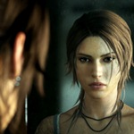 99px.ru аватар Лара Крофт / Lara Croft смотрит на себя в зеркале из игры Tomb Raider / Расхитительница гробниц
