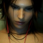 Аватар Лара Крофт / Lara Croft в наушниках слушает музыку из игры Tomb Raider / Расхитительница гробниц