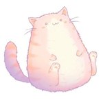 Аватар Розовый кавайный кот на белом фоне