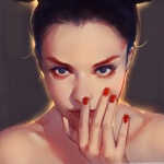 Аватар Девушка держит руку у лица