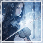99px.ru аватар Девушка играет на скрипке под снегопадом