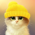 99px.ru аватар Котенок в желтой шапке, аrt by Apofiss