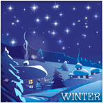 Аватар Дома, из труб которых идет снег, под падающим снегом (WINTER / ЗИМА)