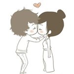 99px.ru аватар Мальчик целует девочку, над ними сердечко