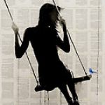 Аватар Девушка с птичкой на качели, by Loui Jover